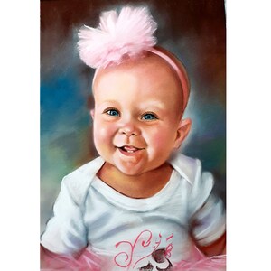 Custom baby portrait, Oil Portrait, Baby painting, family gift, custom painting, from photo, original painting, oil on canvas, handmade, art
