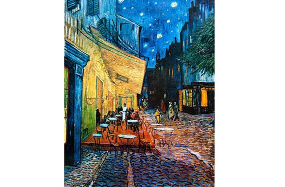 Masterpiece reproduction, Arles at night, Replica, Van GOGH,  custom order, custom painting, handmade painting, oil on canvas, oil painting