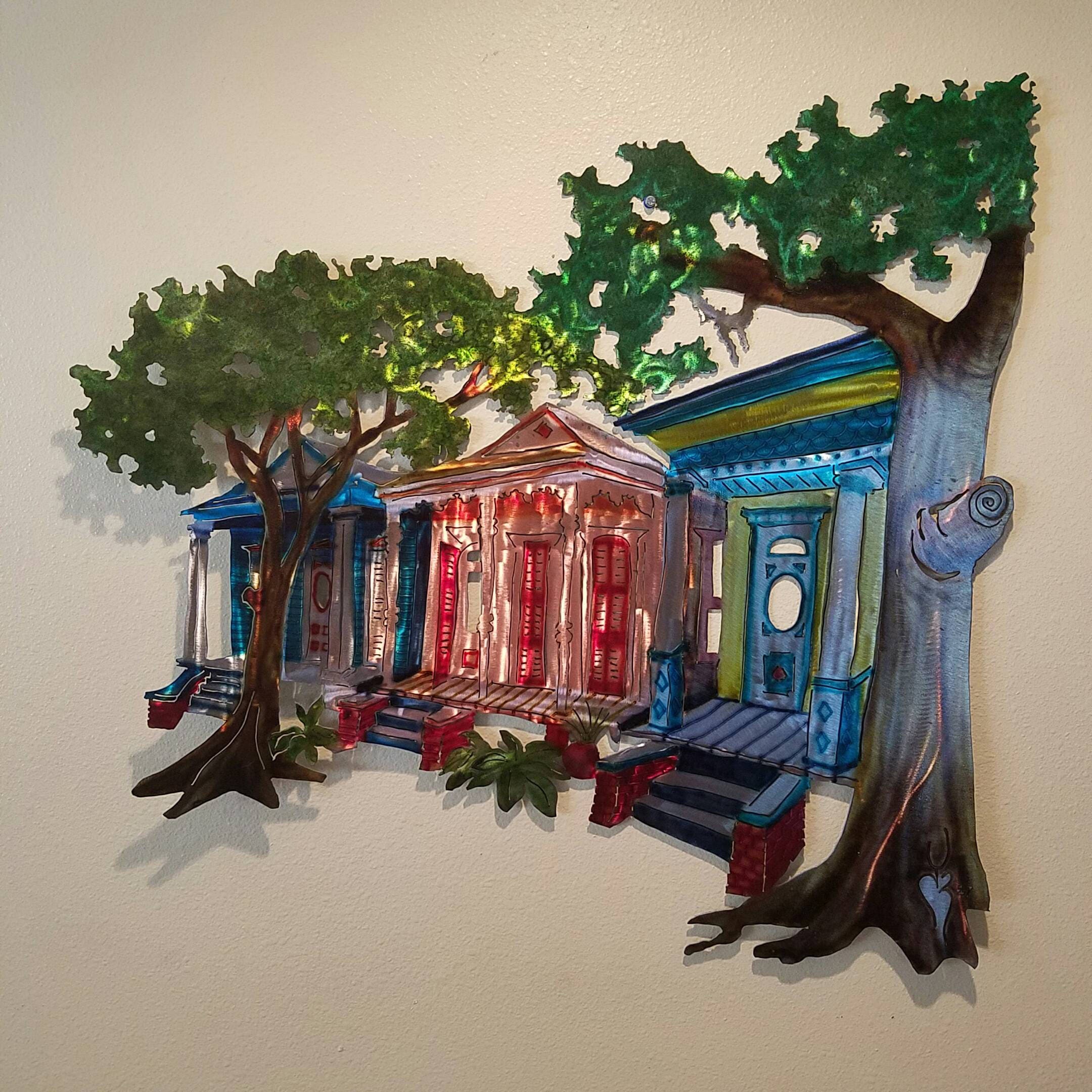 New Orleans Scene Metal Wall Art New Orleans Architecture Etsy