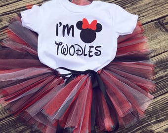 I'm TWODLES Birthday Outfit, Minnie Mouse Tutu Set, Minnie Mouse Birthday Outfit, I'm Twodles Birthday Shirt, 2nd Birthday Outfit