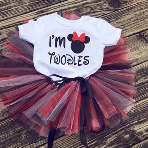 I&#39;m TWODLES Birthday Outfit, Minnie Mouse Tutu Set, Minnie Mouse Birthday Outfit, I&#39;m Twodles Birthday Shirt, 2nd Birthday Outfit