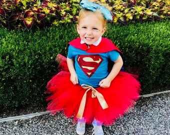 Super Girl Tutu Set, Super Girl Costume, Super Hero Girls Birthday, Super Hero Costume, Super Hero Tutu Set, Halloween Costume,