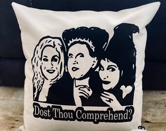 Hocus Pocus Decorative Pillow, Hocus Pocus Halloween Decorations Dost Thou Comprehend, Halloween Decor, Hocus Pocus Gifts,  Halloween party