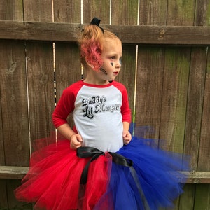 Toddler Harley Quinn Inspired Tutu Set, Girl's Harley Quinn Shirt, Daddy's Lil Monster Shirt, Harley Quinn Inspired Costume