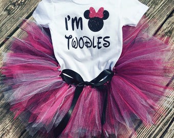 I'm TWODLES Birthday Outfit, Minnie Mouse Tutu Set, Minnie Mouse Birthday Outfit, I'm Twodles Birthday Shirt, 2nd Birthday Outfit