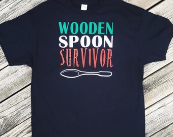 Wooden Spoon Survivor T-Shirt, Funny Italian T-Shirt, Funny T-Shirt,