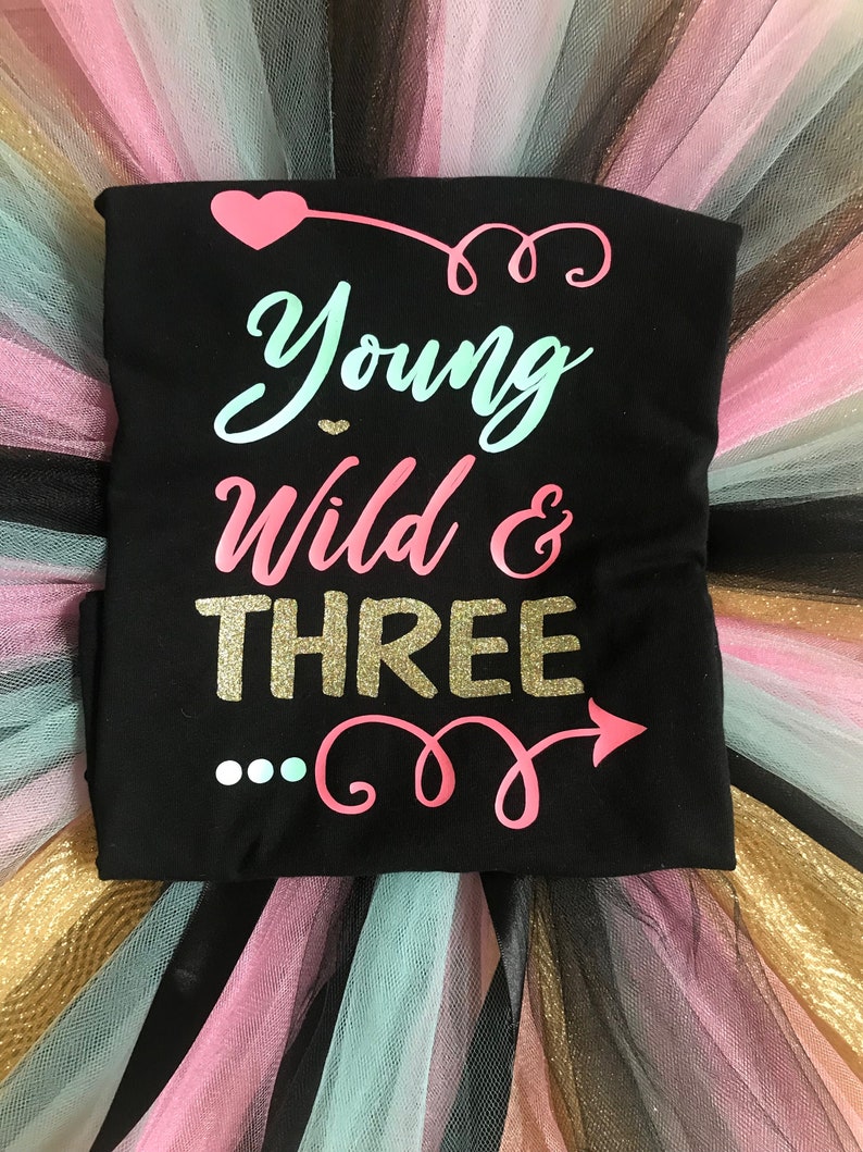 Young Wild and Three Birthday Outfit Young Wild and Three Etsy