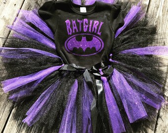 Batgirl Tutu Costume, Purple Batgirl Tutu, Purple Batgirl Costume, Toddler Batgirl Costume, Infant Batgirl Costume, Superhero Tutu Outfit