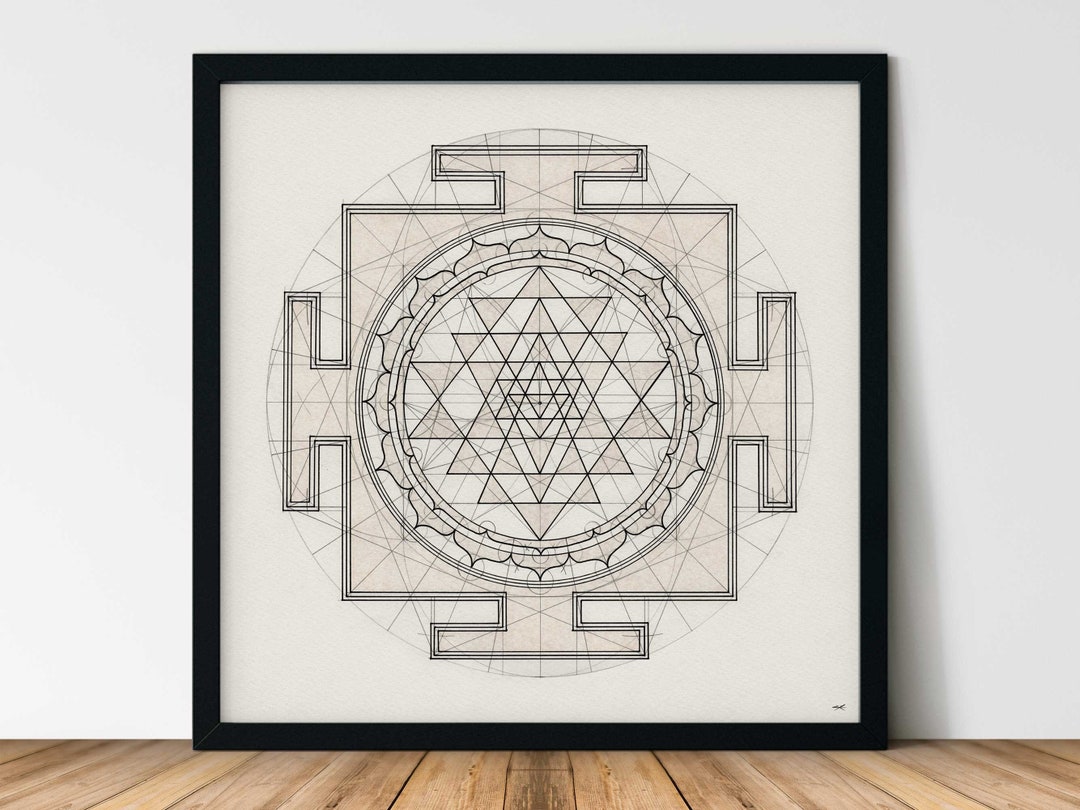 Sacred Geometry Sri Yantra Art Print - Etsy Canada