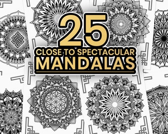 25 Mandalas Book | Sacred Geometry Tattoo Flash by Zak Korvin | Geometric Colouring Book