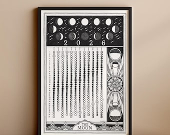 Lunar Calendar 2026 | Printable Moon Phases Tracker