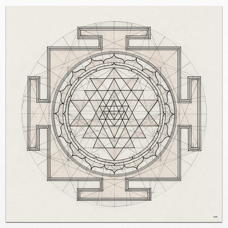 Sacred Geometry Sri Yantra Art Print - Etsy Canada