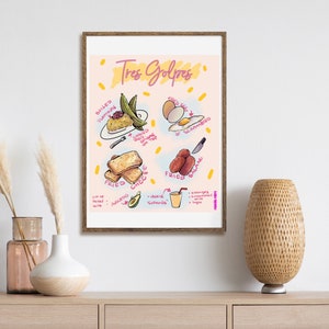 Latina Art, Dominican owned Tres Golpes Kitchen wall art. Latina owned |latina shop