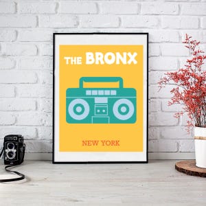 The Bronx kunst aan de muur, Street Art, Nyc Art, afdrukbare kunst, NYC Wall Art, Black Girl Magic Art | Latinxkunst | Digitaal bestand