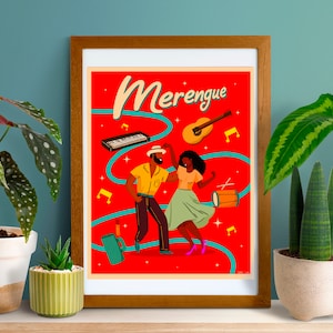 Latina art ,owned Merengue Poster, art , wallart, latina themed, Dominican Art, Dominican Music, Dominican gifts