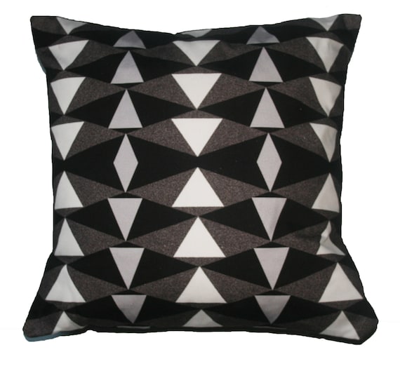 Monochrome Black and White Geometric Print Pillow Printed Cushion