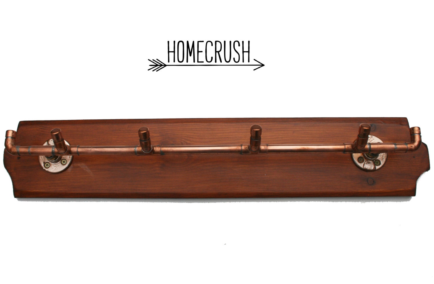 Copper and Wood Coat Hat Hook Wall Display Etsy