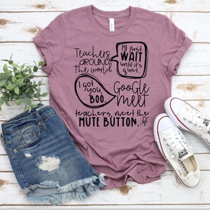Virtual Teaching SVG, Meet the Mute Button SVG, Funny Teacher SVG