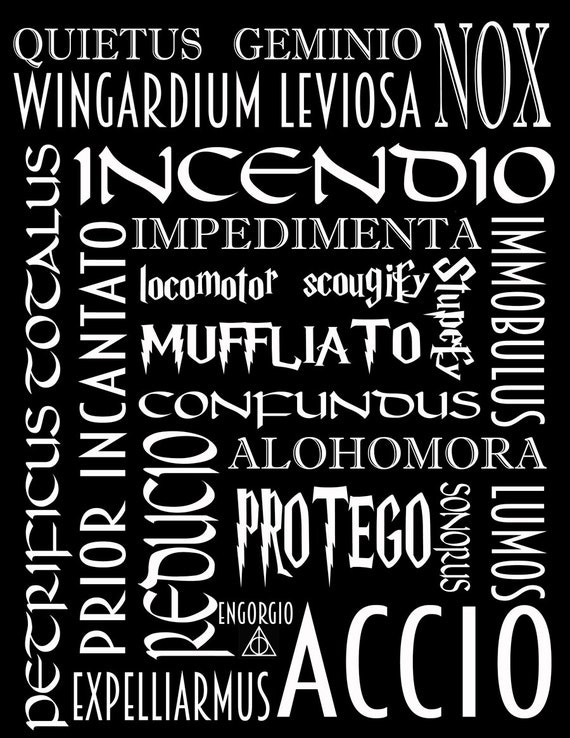 Formule Magique Sort Harry Potter A Imprimer Imprimer sorts magiques de Harry Potter Harry Potter Wall | Etsy