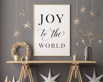 Joy to the World -  Holiday Printable, Christian Poster, Bible Scripture, Christmas Print, Xmas Festive Poster