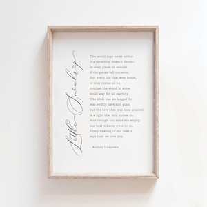 Regalo de aborto espontáneo para mamá o papá, Poema de Little Snowdrop imprimible, Poema sobre la pérdida del bebé, Recuerdo de la pérdida del niño, Regalo de simpatía, Arte de pared digital