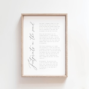 Fußabdrücke im Sand Gedicht, christlicher Druck, bedruckbar, religiöses Zitat, religiöses Geschenk, christliche Wandkunst Gebetsdekor Schrift katholisch