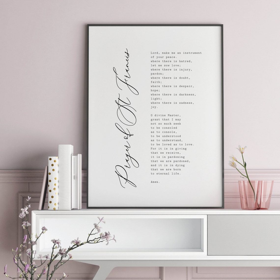 Prayer of St Francis Prayer Poster Prayer Wall Art Christian | Etsy Canada