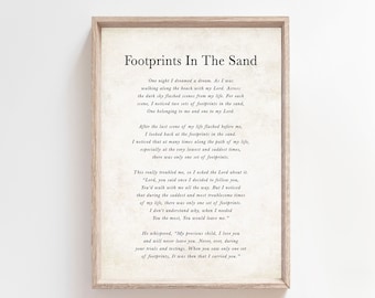 Footprints in the Sand Poem, Christian Wall Art (Printable)