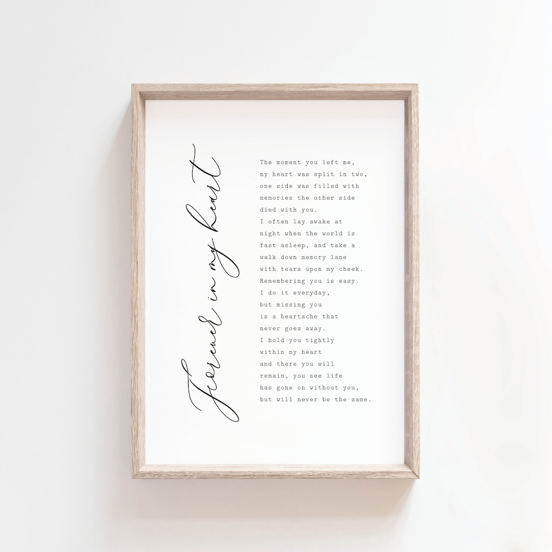 Loss of Loved One, Memorial Printable, Sympathy Gift, Mourning Poem ...