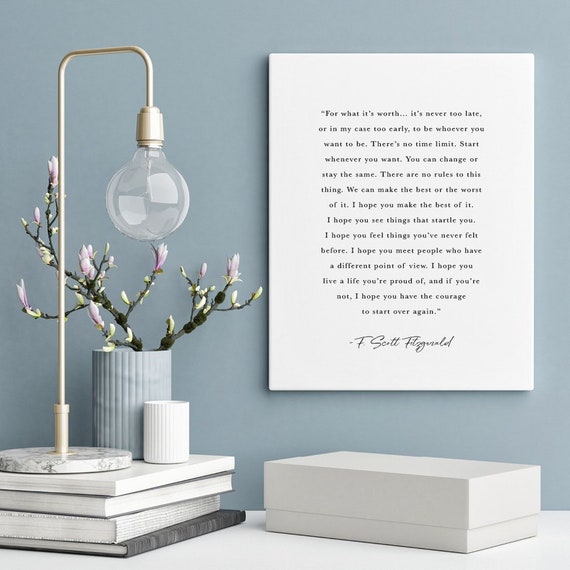 For What Its Worth F. Scott Fitzgerald Digital Printable Etsy