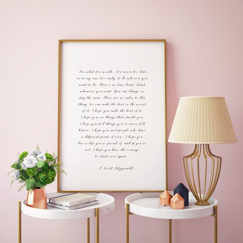 For What Its Worth F. Scott Fitzgerald Digital Printable Etsy