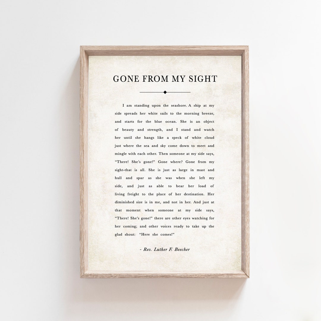 Gone From My Sight, Luther Beecher Grief Poem, What is Dying ...