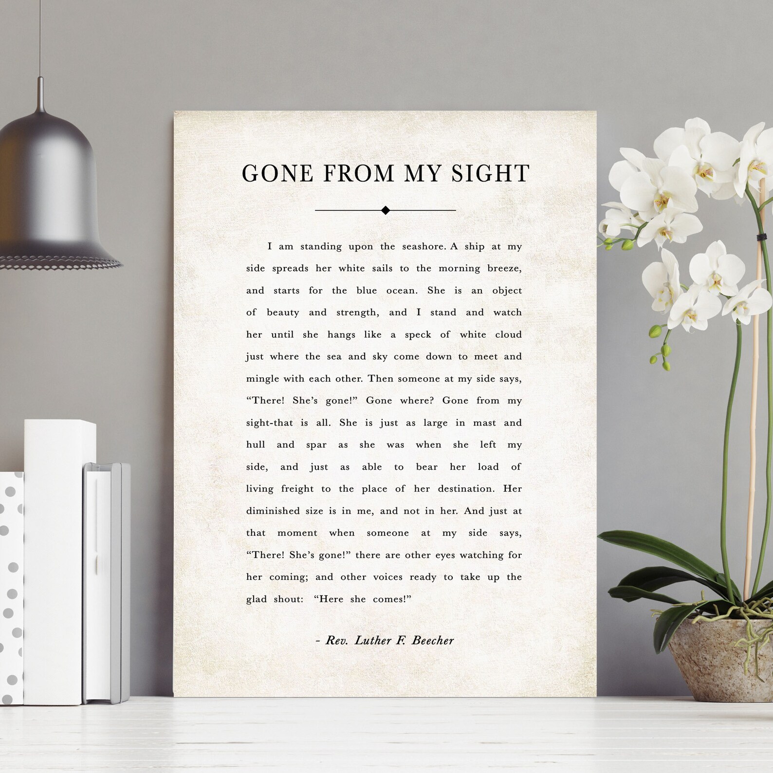 Gone From My Sight Luther Beecher Grief Poem What is Dying - Etsy