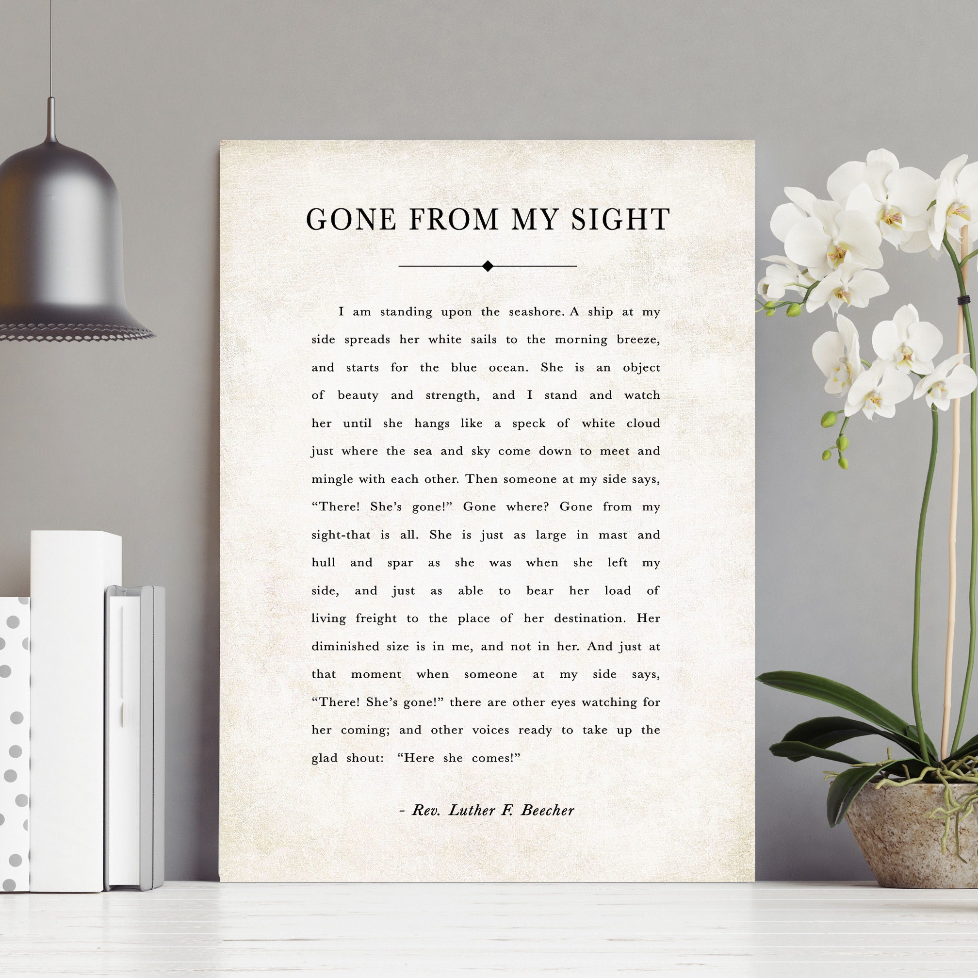 Gone From My Sight Luther Beecher Grief Poem What is Dying | Etsy