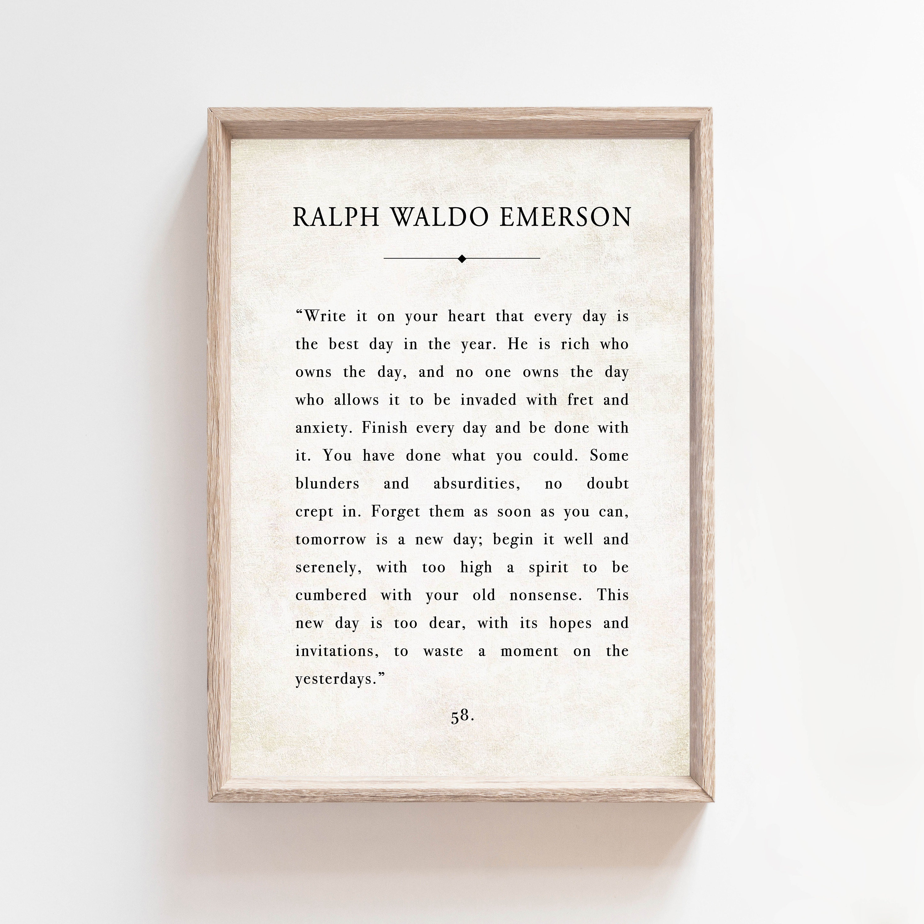 Ralph Waldo Emerson Print, Quote, Book Page Art Print, Classic Book Page Print, Wall Art, write it on your heart, success, to laugh often
