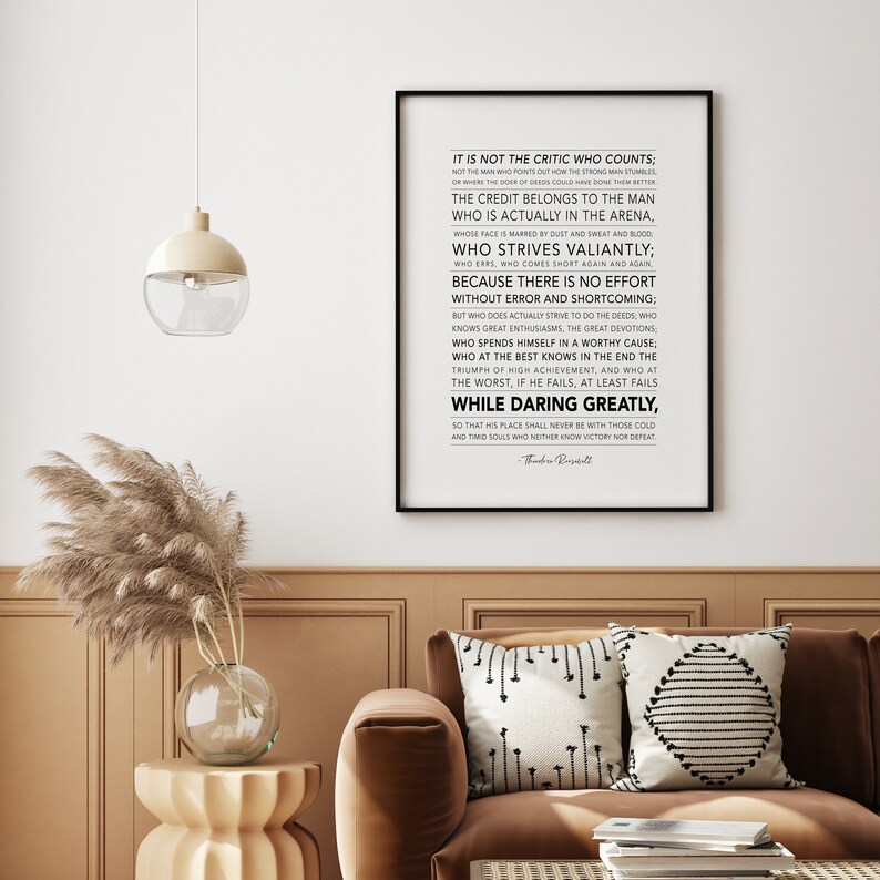 Theodore Roosevelt Daring Greatly Printable Quote Wall Art ...