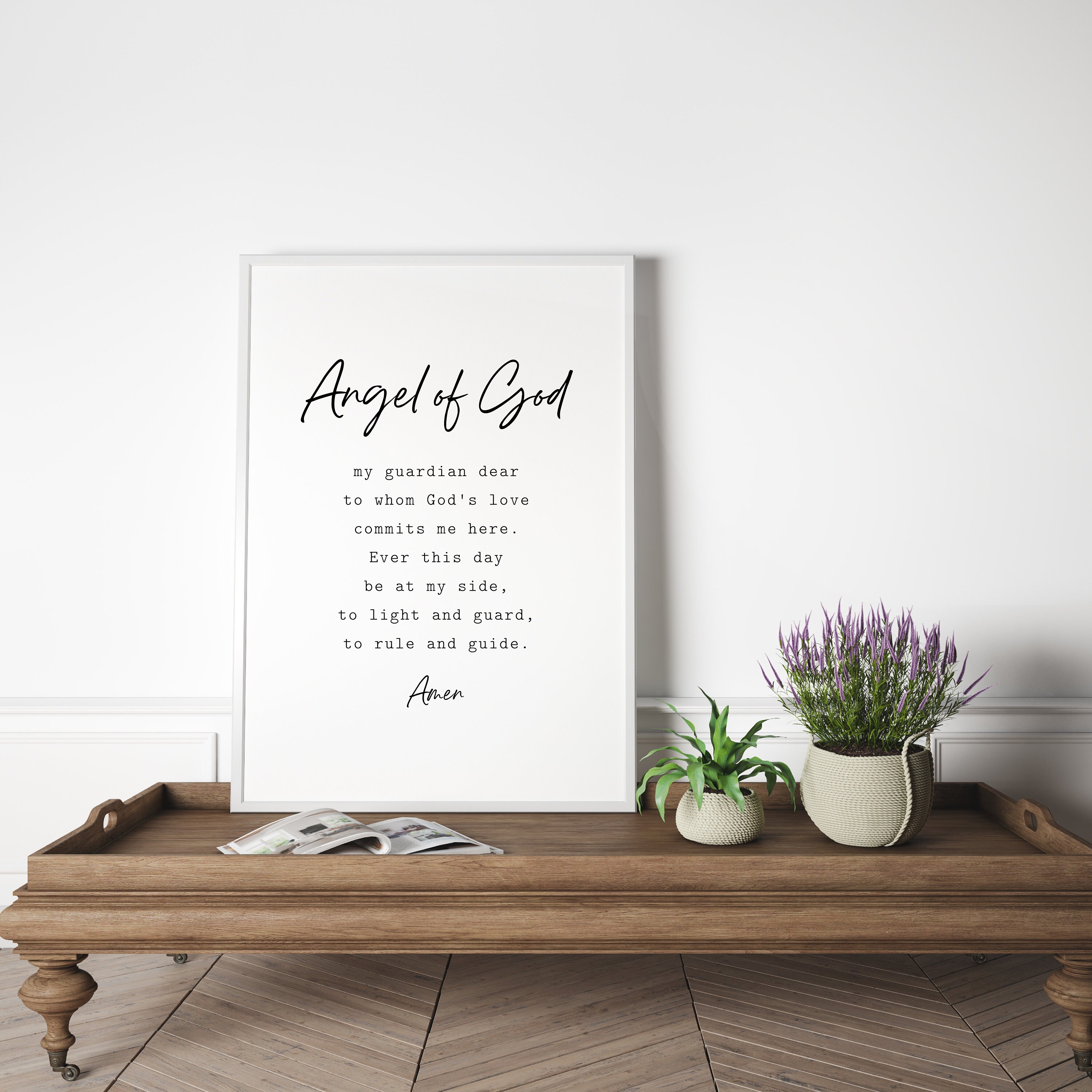 Guardian Angel Prayer Art Print Angel of God My Guardian Dear | Etsy Canada