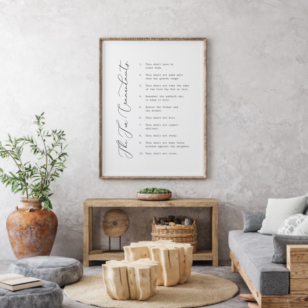 The Ten Commandments, the 10 Commandments Printable, Hand Lettered ...