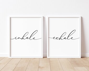 Inhale Exhale Print Set, Minimalist Zen Wall Art (Digital Download)