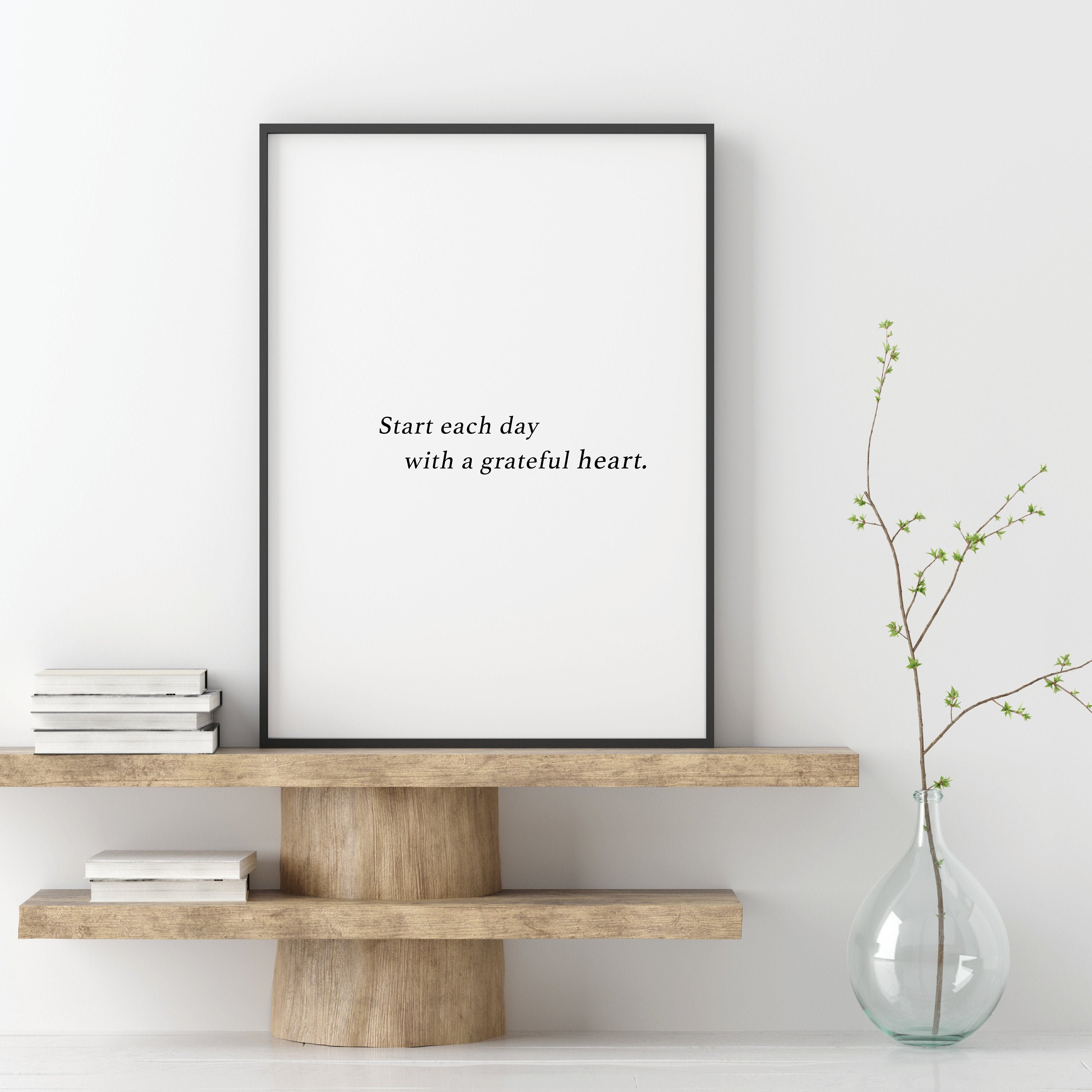 Start Each Day With A Grateful Heart Sign Printable Modern - Etsy