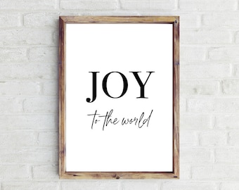 Joy to the World Weihnachtsdruck - Modernes Bauernhaus Urlaub Poster (Digitaler Download)