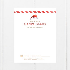 Carta de Papá Noel - Desde el Polo Norte, Descarga imprimible, Vintage moderno