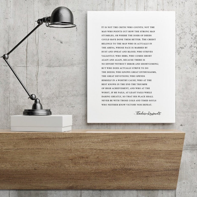 Man in the Arena Quote Theodore Roosevelt Digital Printable - Etsy