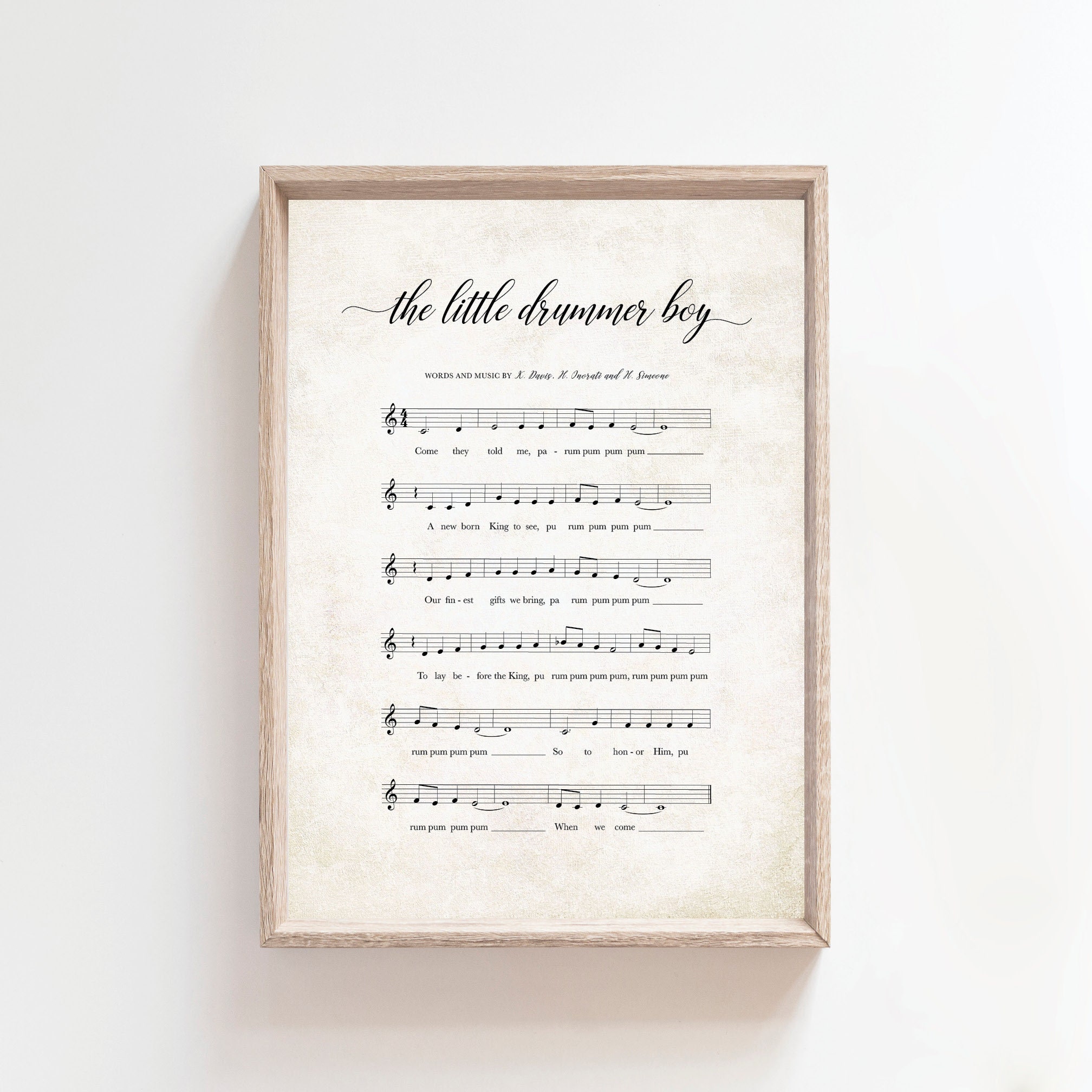 The Little Drummer Boy Printable Christmas Carol Poster - Etsy