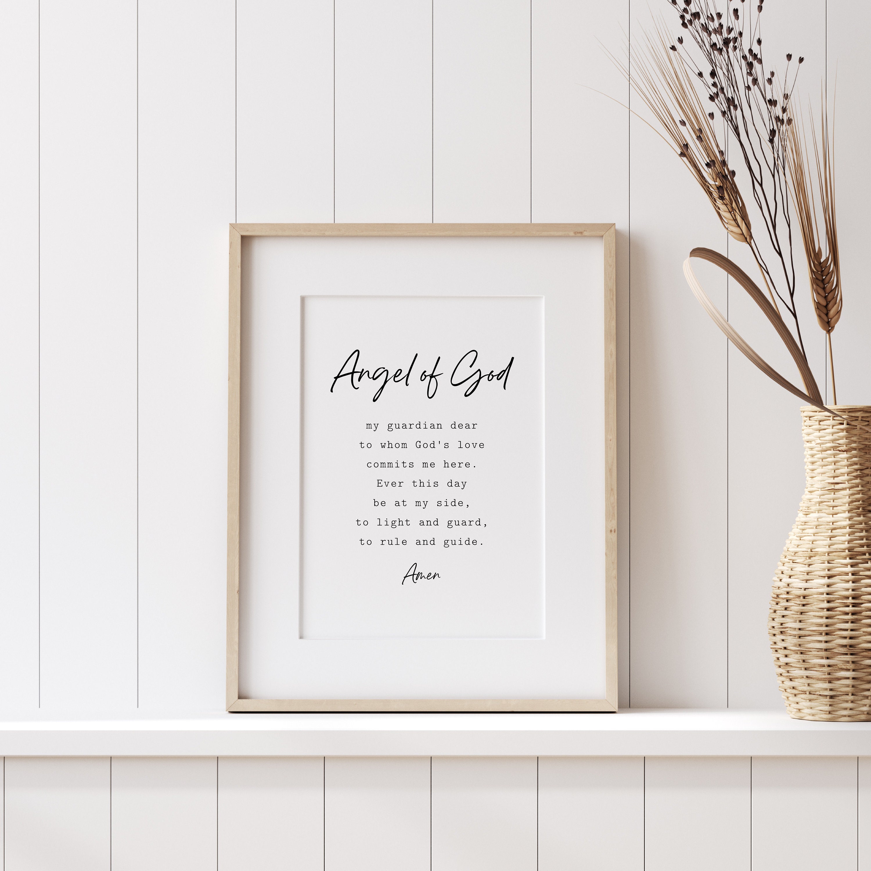 Guardian Angel Prayer Art Print Angel of God My Guardian Dear | Etsy Canada
