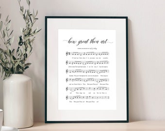 How Great Thou Art Hymn Print, Vintage Sheet Music Art (Digital Download)