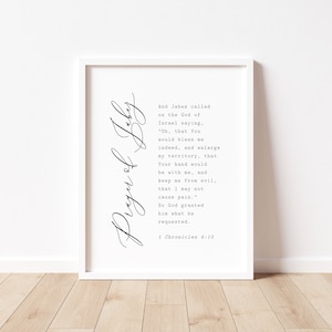Prayer Of Jabez - 1 Chronicles 4:10 - 1 Chronicles 4 verse 10 prayer print - Scripture wall art - christian wall art