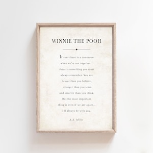 You are braver than you believe - A.A. Milne, Instant Download, Quote, Poster, Nursery Wall Art, Encouragement Gift, Winnie The Pooh Quote