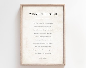 Winnie Puuh Poster – A.A. Milne Print (Digitaler Download)