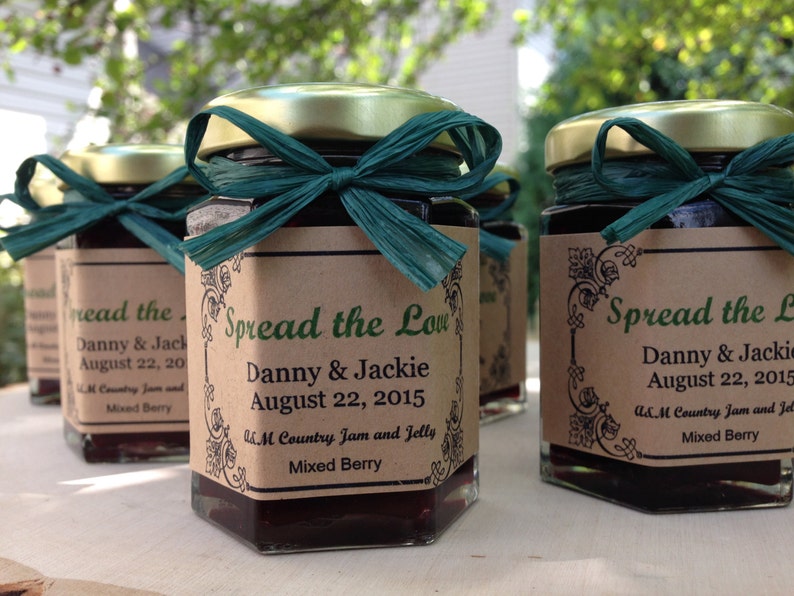 Personalized Wedding Mason Jar Jam Favors